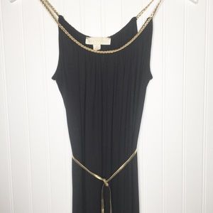 NICKI MINAJ BLACK & GOLD MAXI DRESS - M